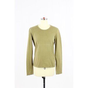 JIL SANDER Olive Green 100% Cotton Jersey Slim Fit Crew Neck T-Shirt, Size M